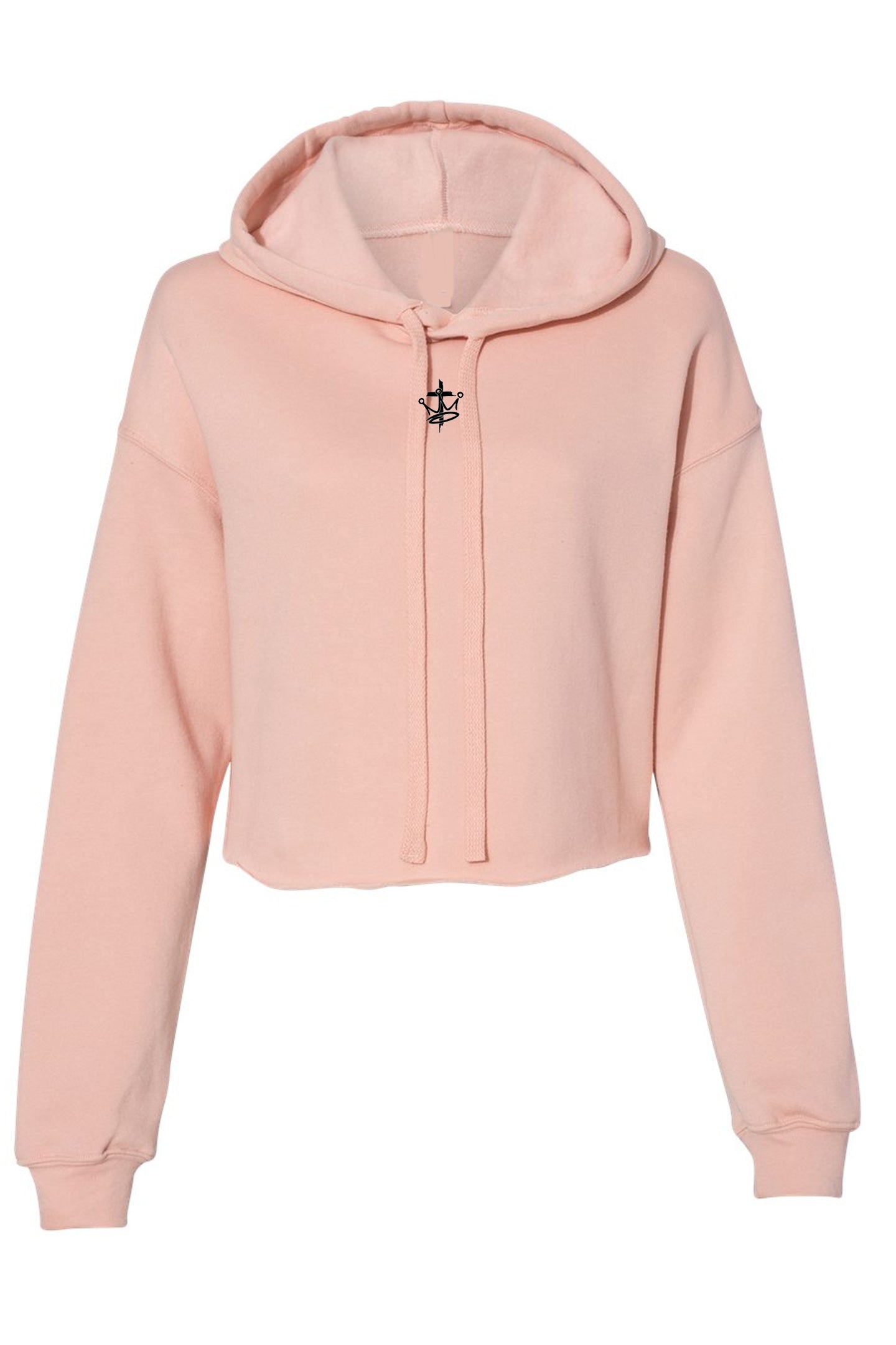 Womens Raw Edge Thrive Life Infinity Logo Cropped Raw Edge Fleece Hoodie