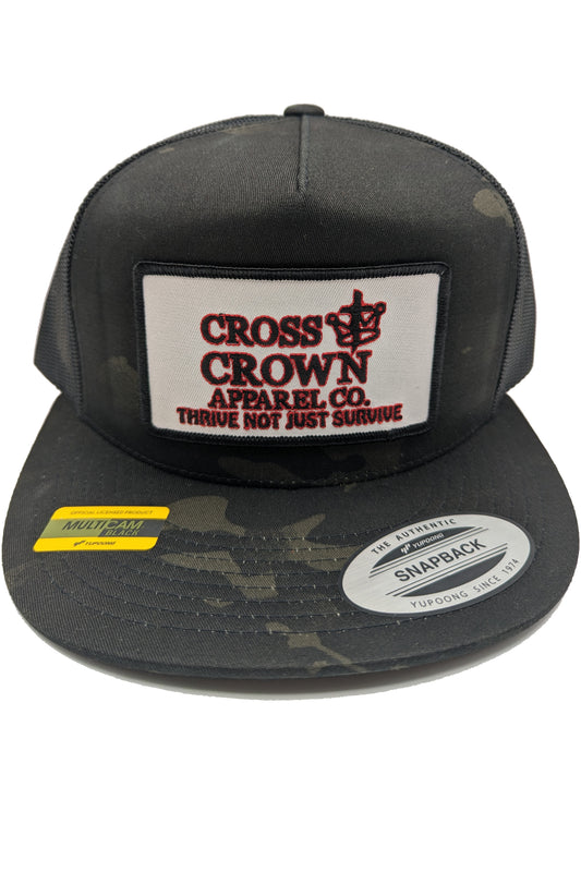 Cross.N.Crown OG Thrive Black Camo Flat Brim Snap Back Cap