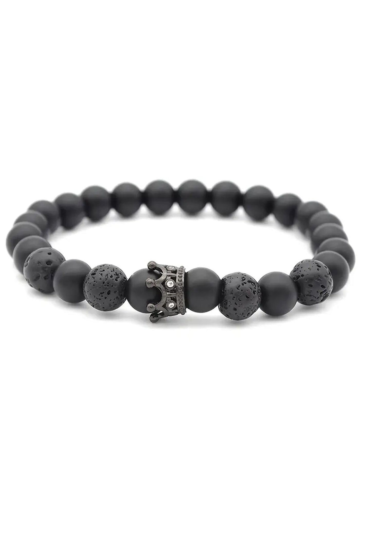The O.G Cross.N.Crown Lava Stone Beaded Bracelet