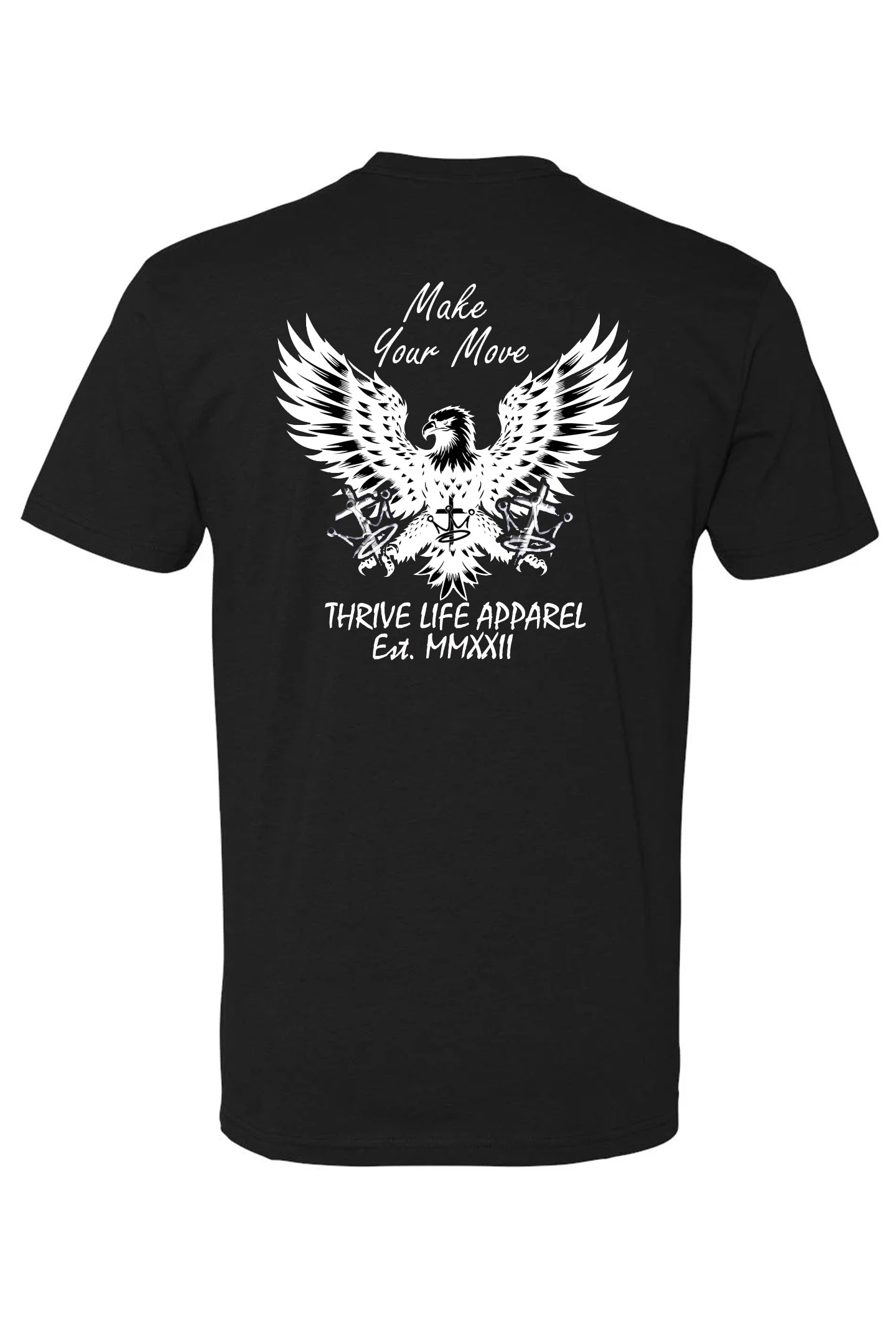 Mens Thrive Life Make A Move Infinity Eagle Logo Graphic Tee