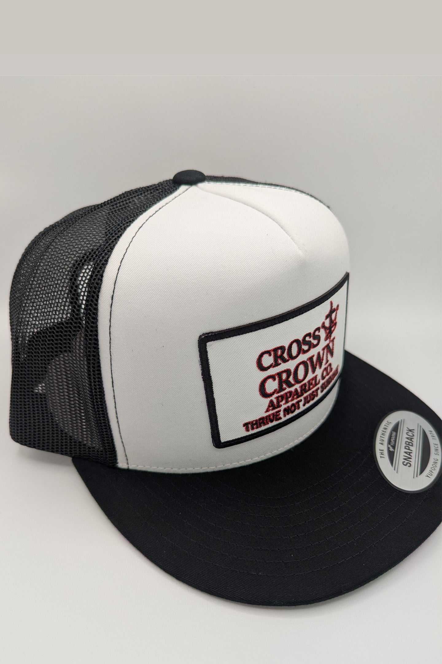 Cross.N.Crown OG Thrive White/Black Flat Brim Snap Back Cap