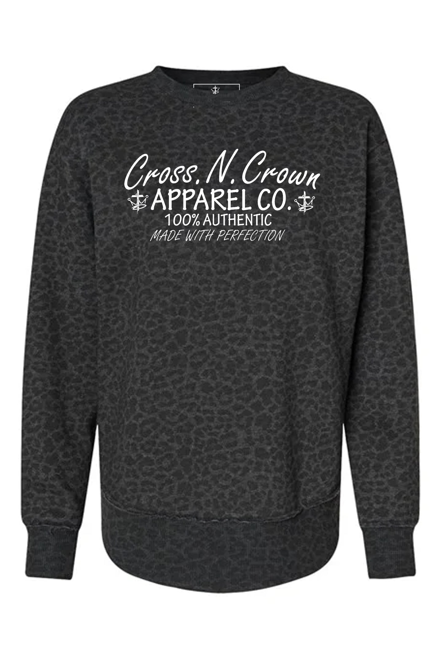 Womens Black Leopard 100% Authentic Made With Perfection Oversized Fleece