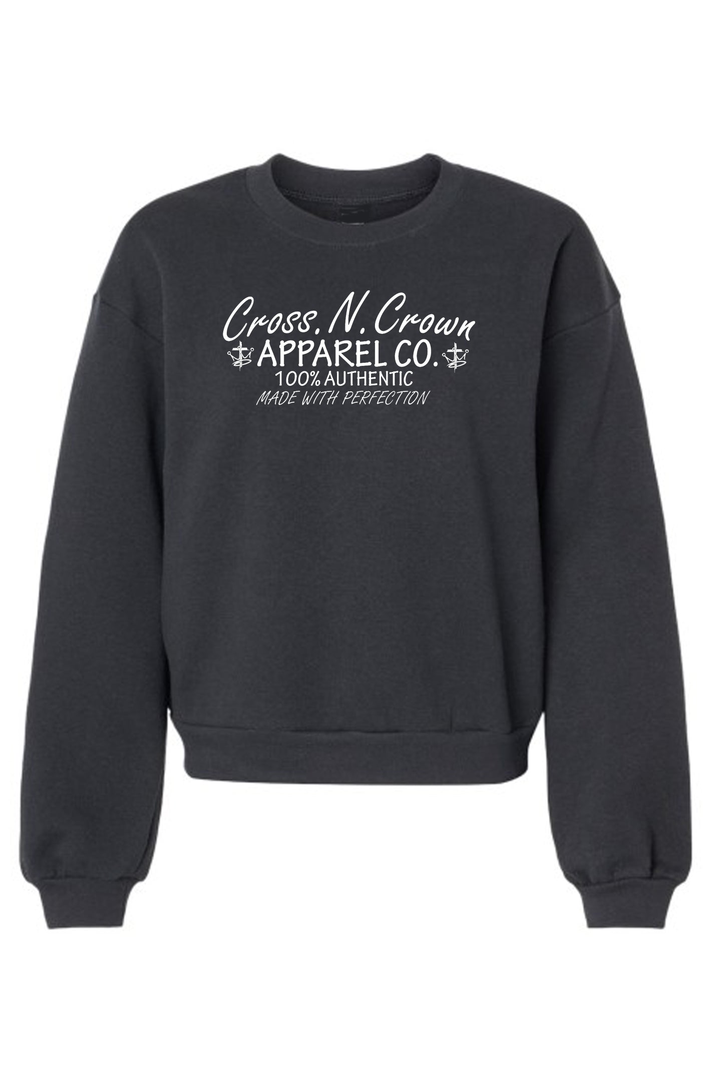 Womens 100% Authentic Made With Perfection Boxy Fit Women's Fleece Crewneck Sweatshirt